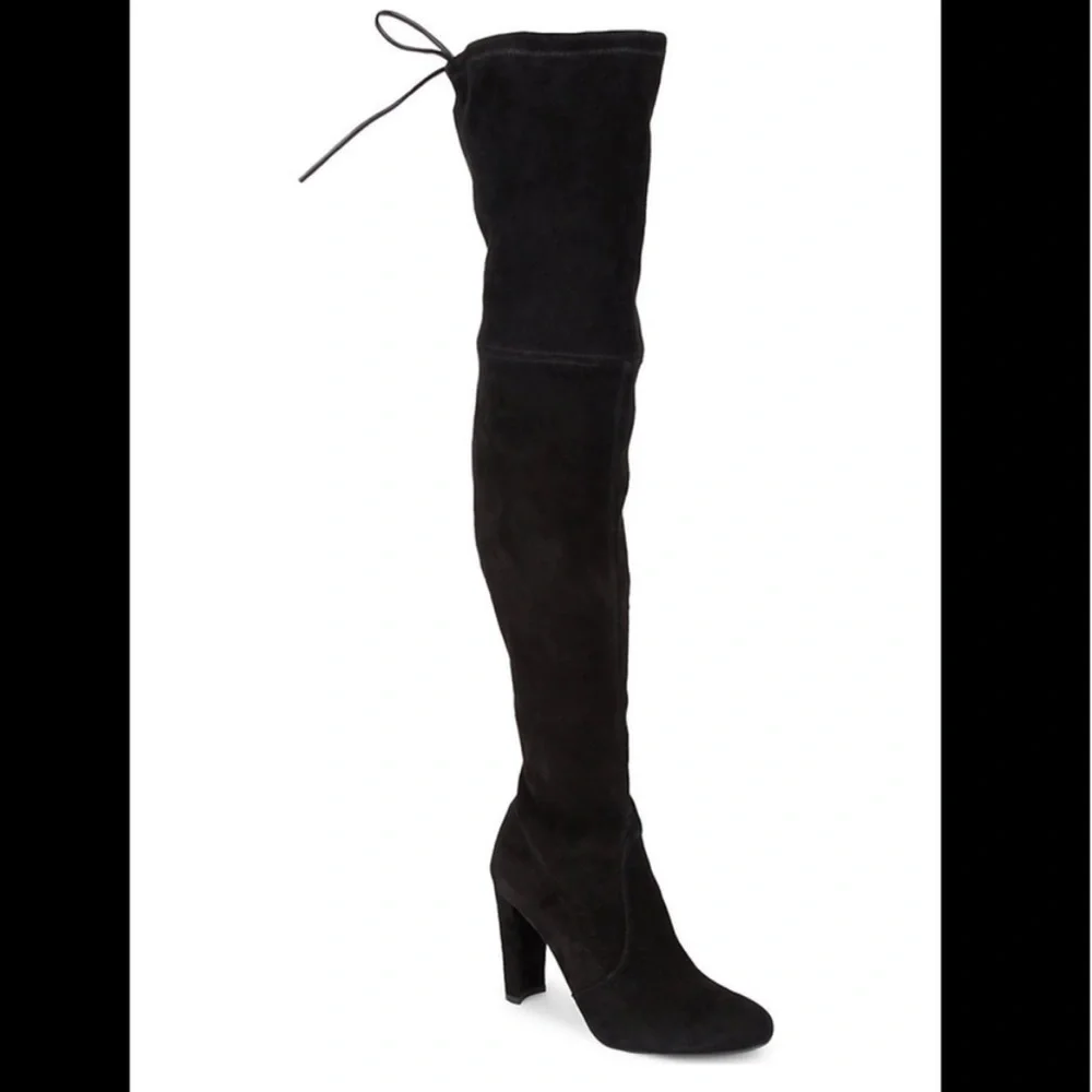 Stuart Weitzman Highland Over the Knee Boots, Black Suede - Picture 6 of 6